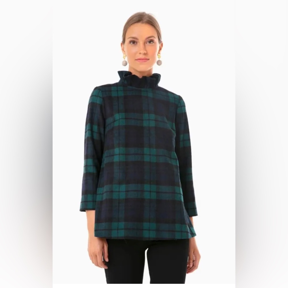 Tuckernuck Faye blackwatch plaid blouse XL